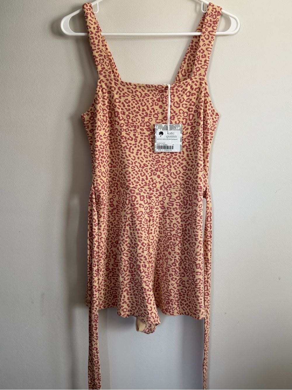 kate quinn Peach and Rose Leopard Print Mini Dress